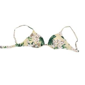 VENUS Yellow Floral Adjustable Underwire Push Up Swim Top